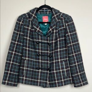 Lux Wool Blend Plaid Women's‎ Jacket / SZ S